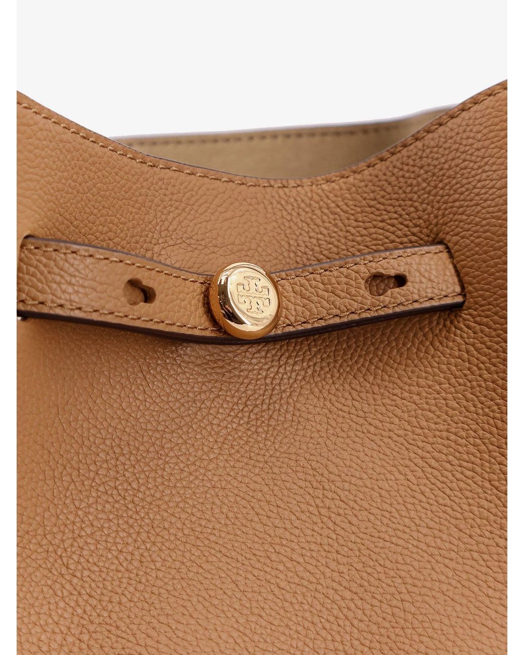 Tory Burch Brown Romy Pebbled Leather Tote Shoulder Bag