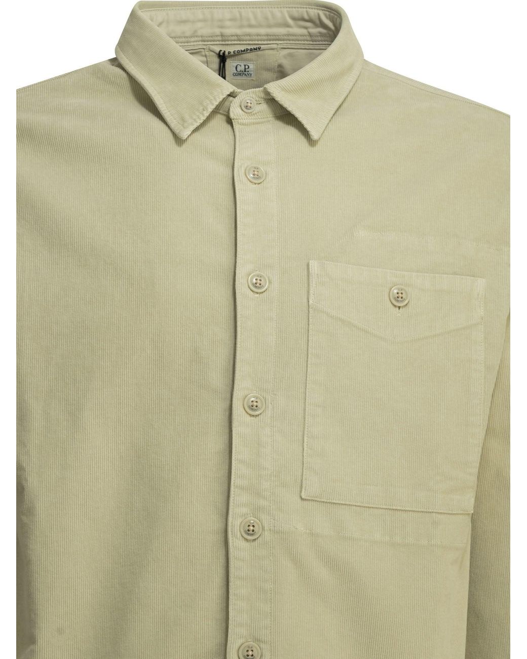 C P Company Green Corduroy Overshirt Jacket for men
