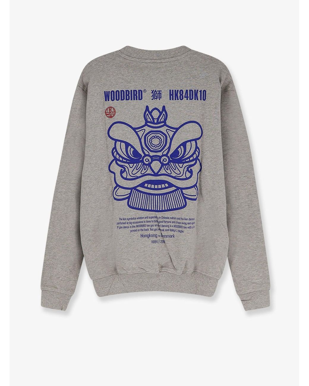 Woodbird Gray Wbcane Lion Cotton T-Shirt for men