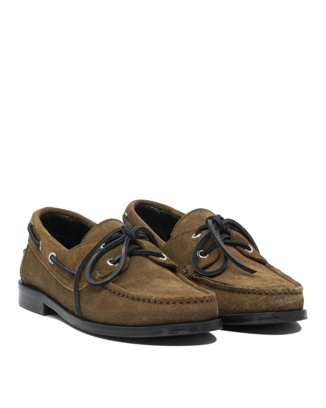 Aeyde Brown "Harris" Lace-Up Loafers