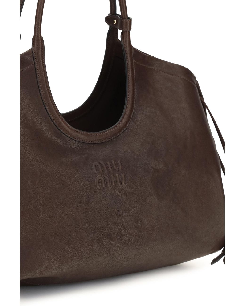 Miu Miu Brown Ivy Nappa Shopping Bag Radica