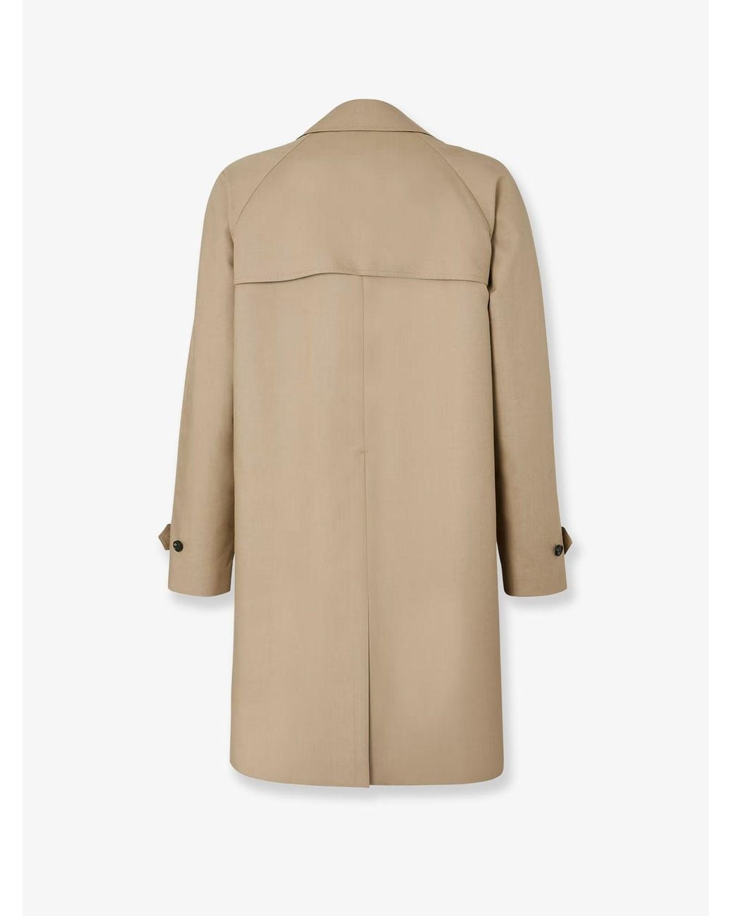 Fendi Natural Double-Breasted Mackintosh Fabric Trench for men