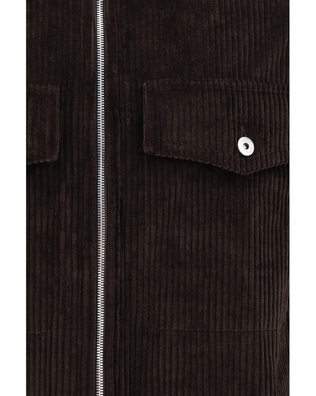 Bottega Veneta Black Corduroy Jacket With Leather Collar for men