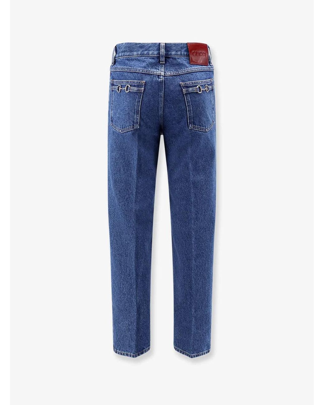 Gucci Blue Jeans With Horsebit Details for men