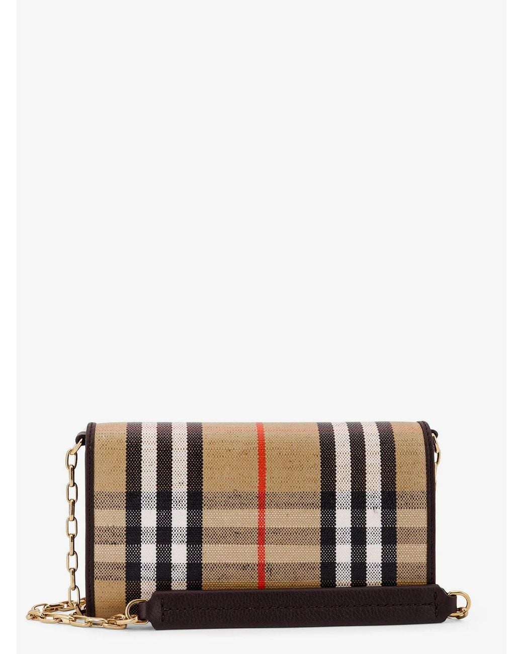 Burberry White Waxed Canvas Shoulder Bag With Check Motif