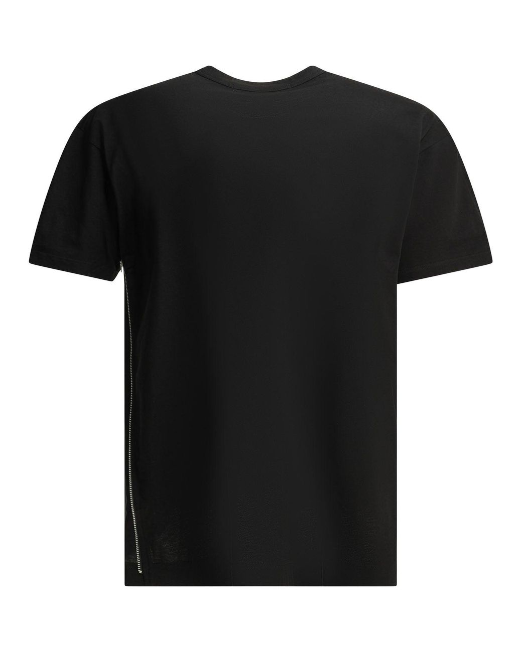 Comme des Garçons Black Shirt Crew-Neck T-Shirt With Zipper Detail for men