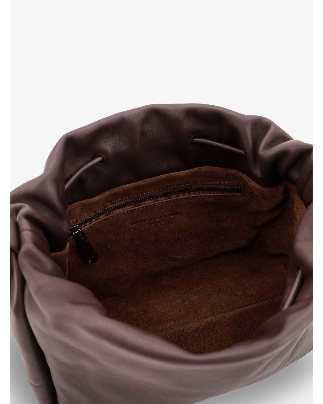 Brunello Cucinelli Brown Leather Crossbody Bag