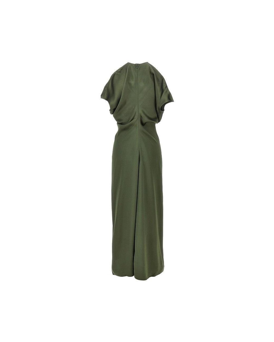 Totême  Green Slouch Waist Satin Dress