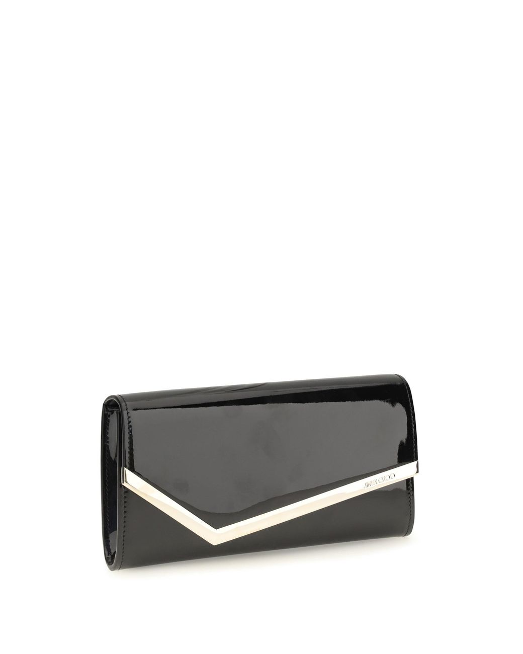 Jimmy Choo Black Emmie Leather Clutch/Light