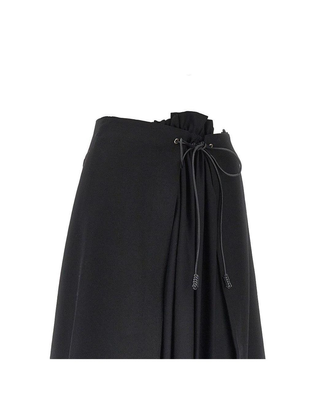 Moncler Black Wool Gabardine Midi Skirt