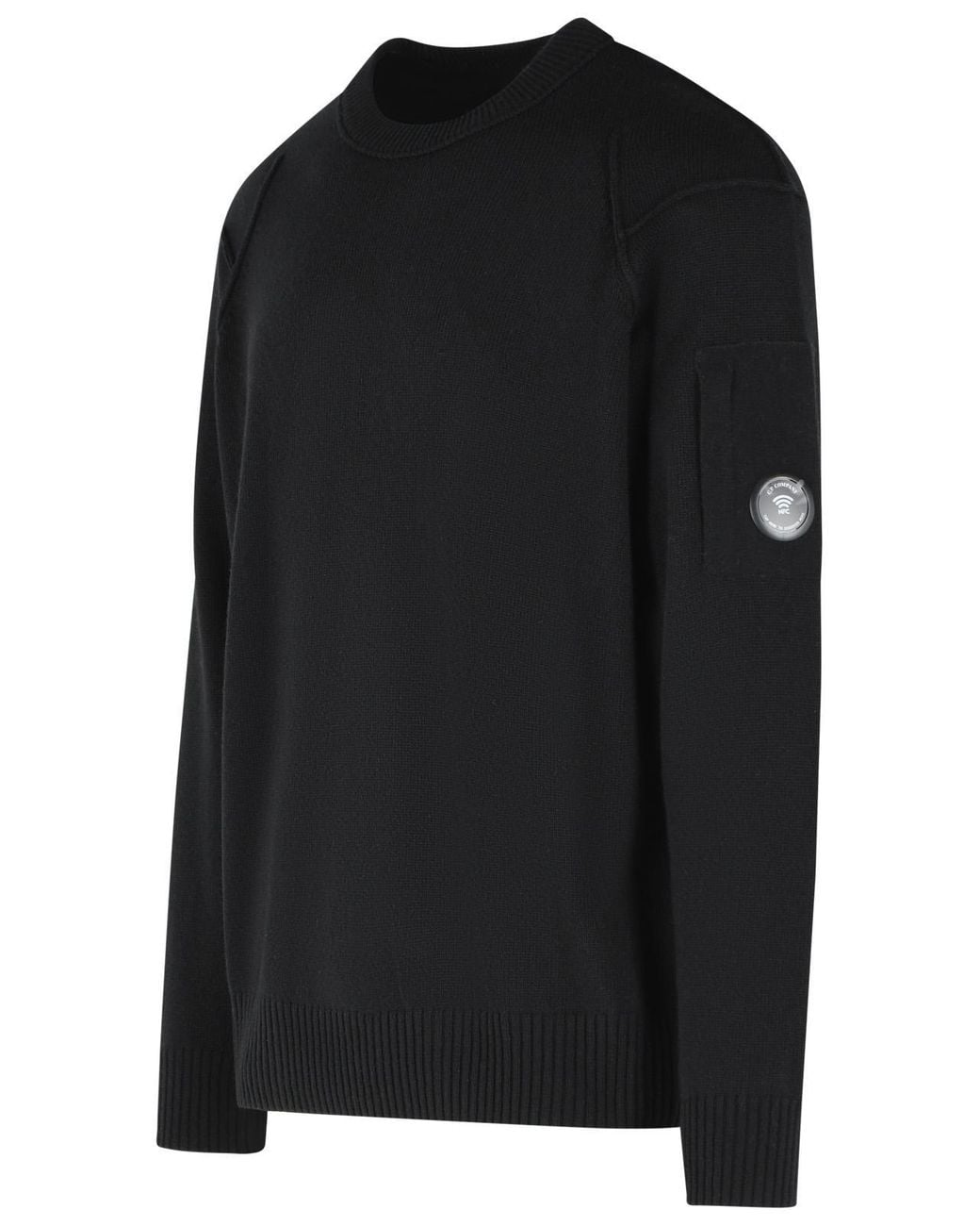 C P Company Black Wool Blend Sweater for men
