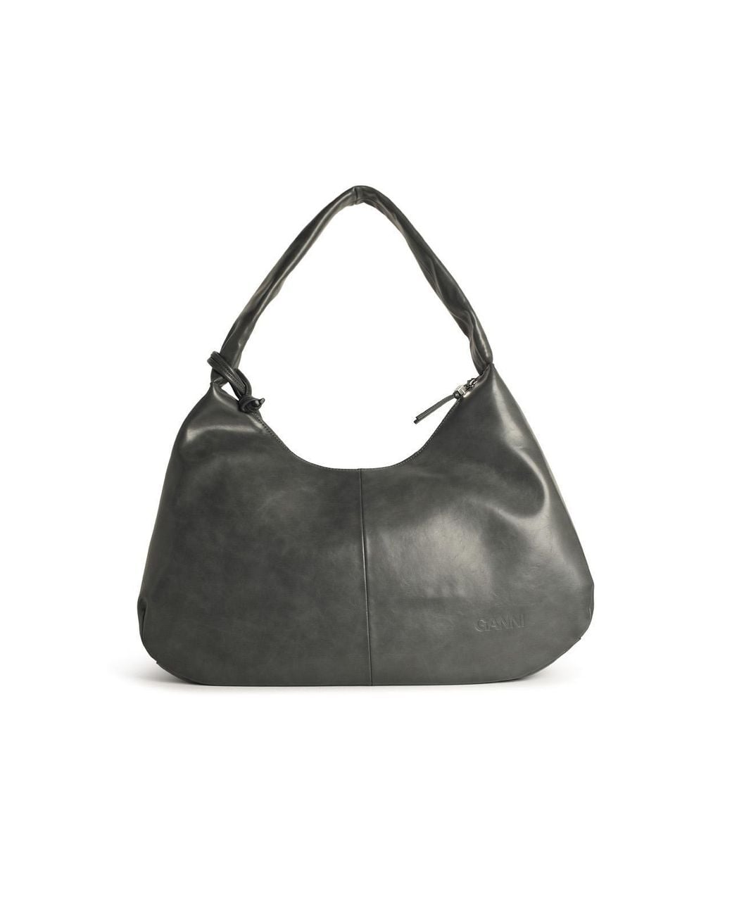 Ganni Gray 'Bou Xxl' Leather Blend Bag