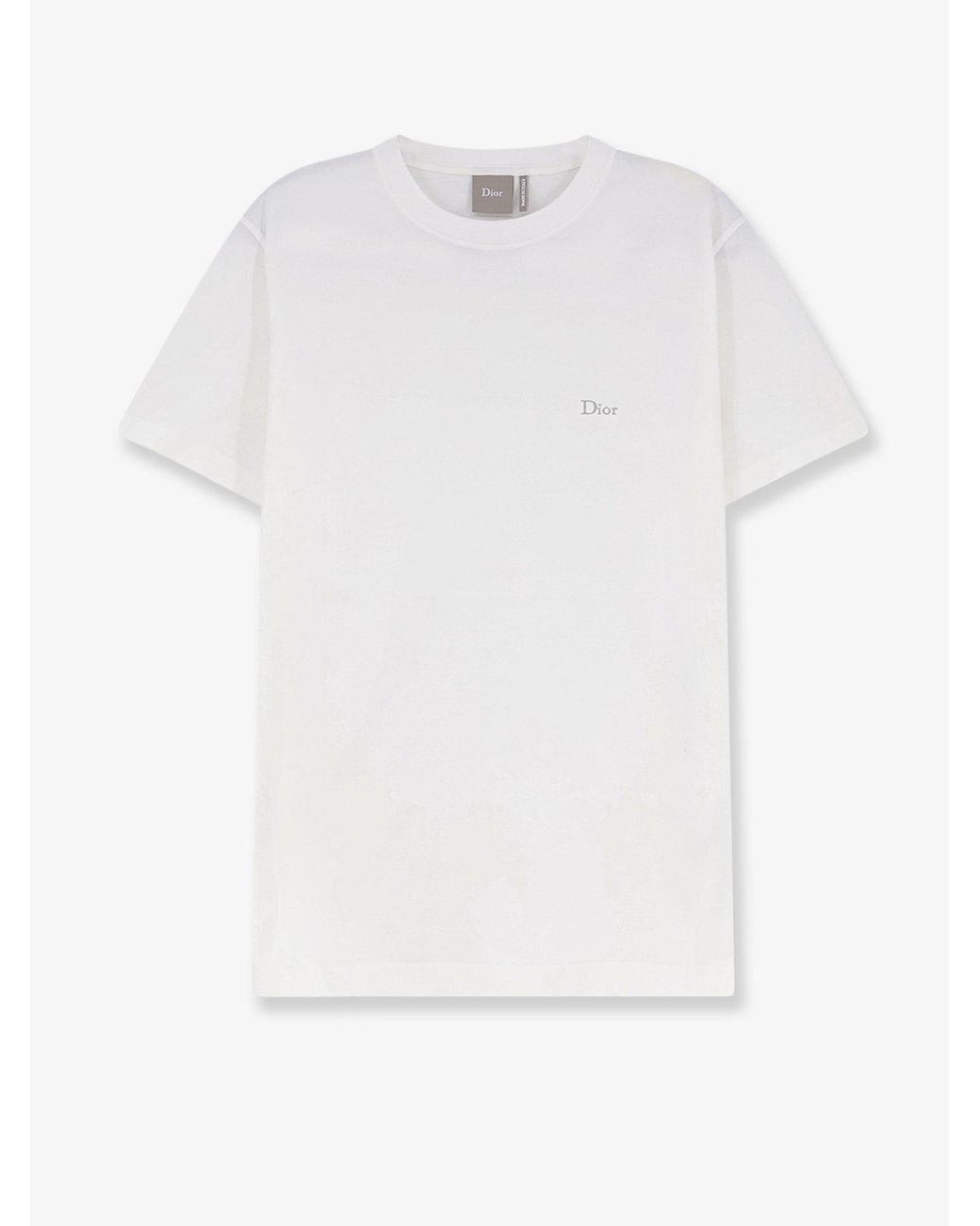 Dior White Dior Cotton T-Shirt With Logo Embroidery for men