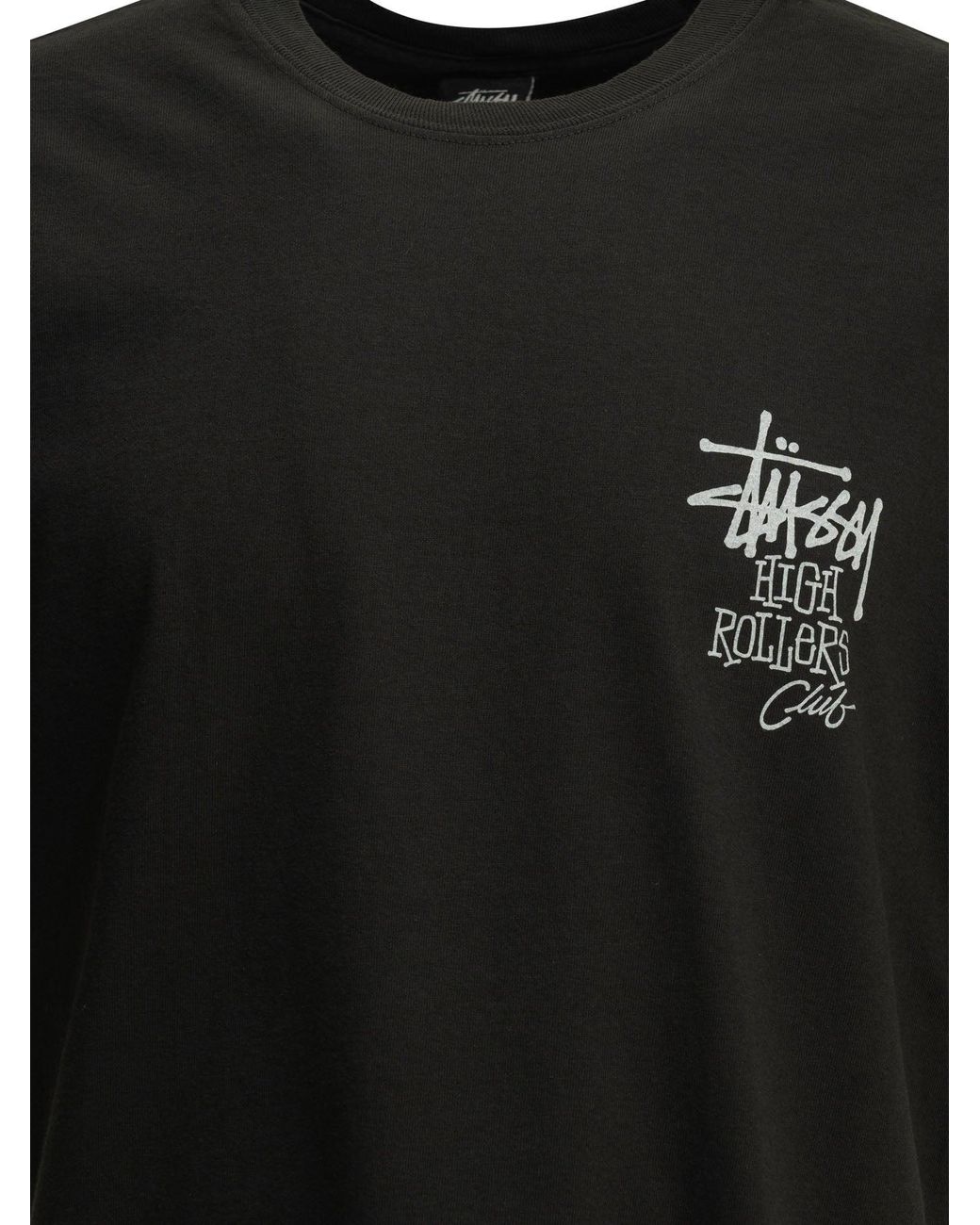 Stussy Black Cotton T-Shirt for men