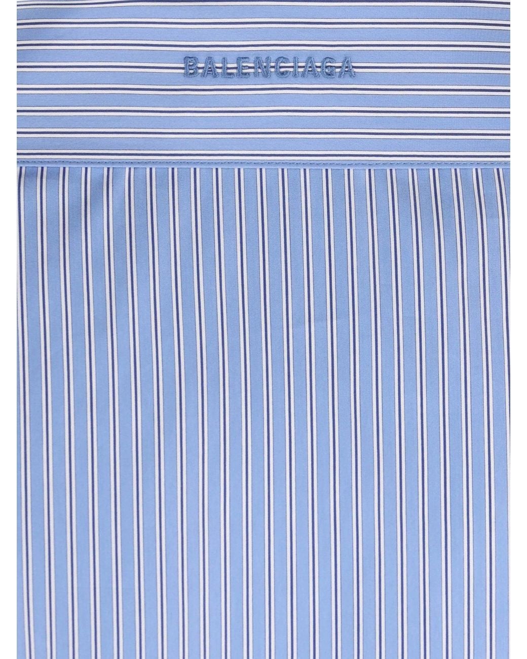 Balenciaga Blue Oversized Cotton Stole Shirt