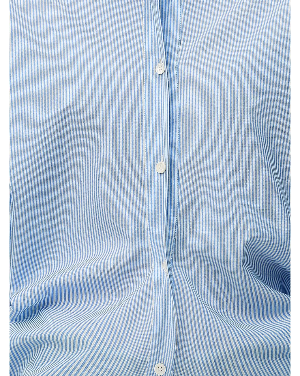 Loewe Blue Lightweight Wool Striped Shirt