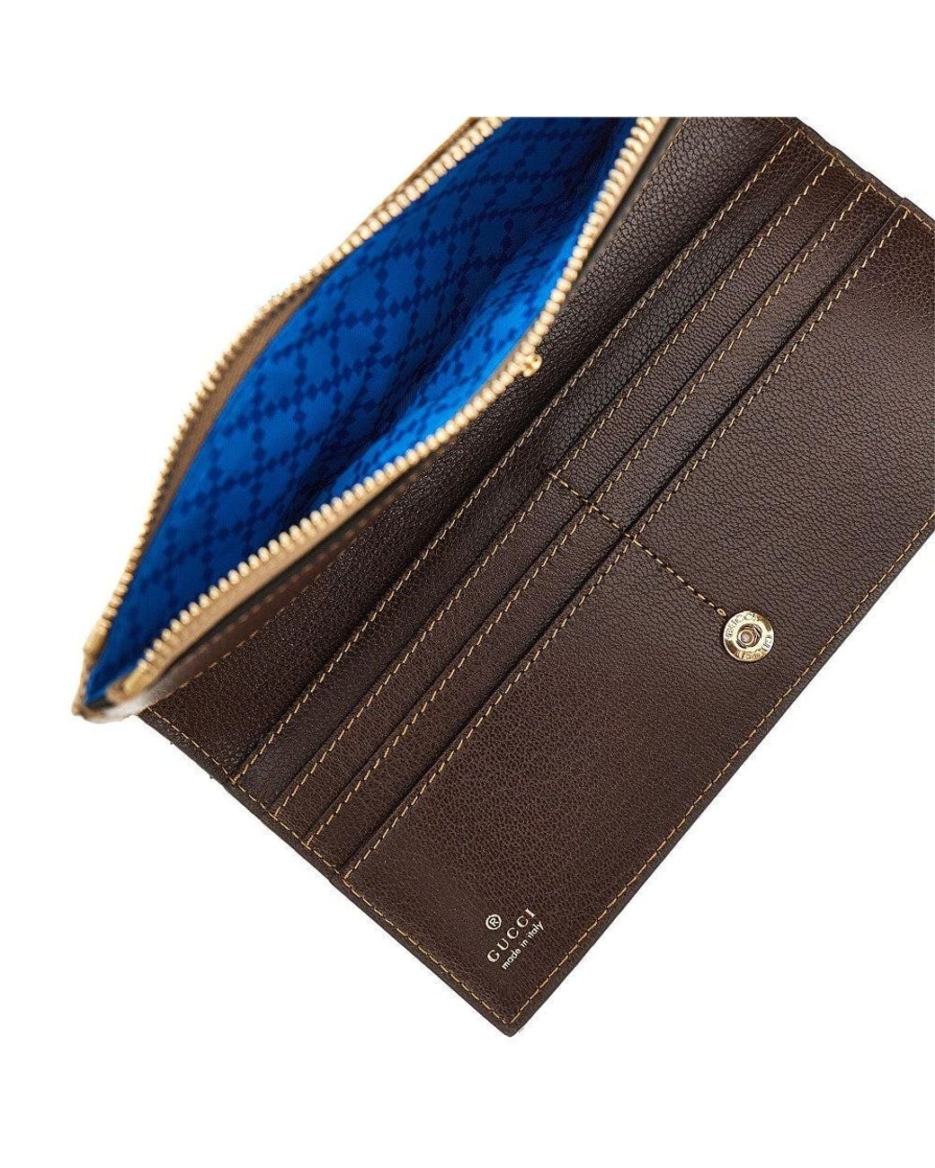 Gucci Natural Original Gg Wallet With Logo Plate