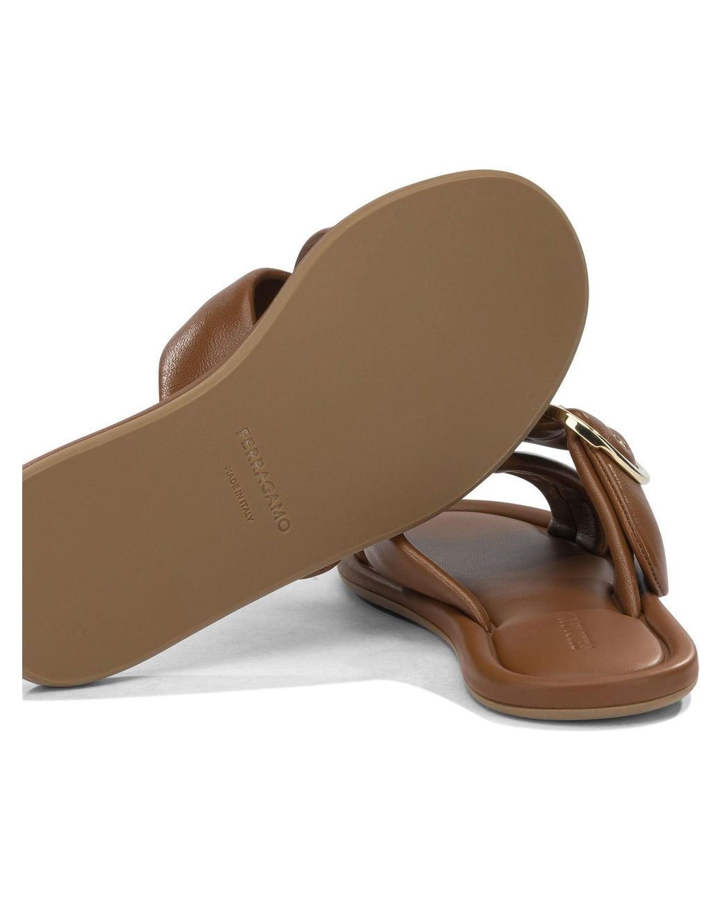 Ferragamo Brown "Elyzia" Slides