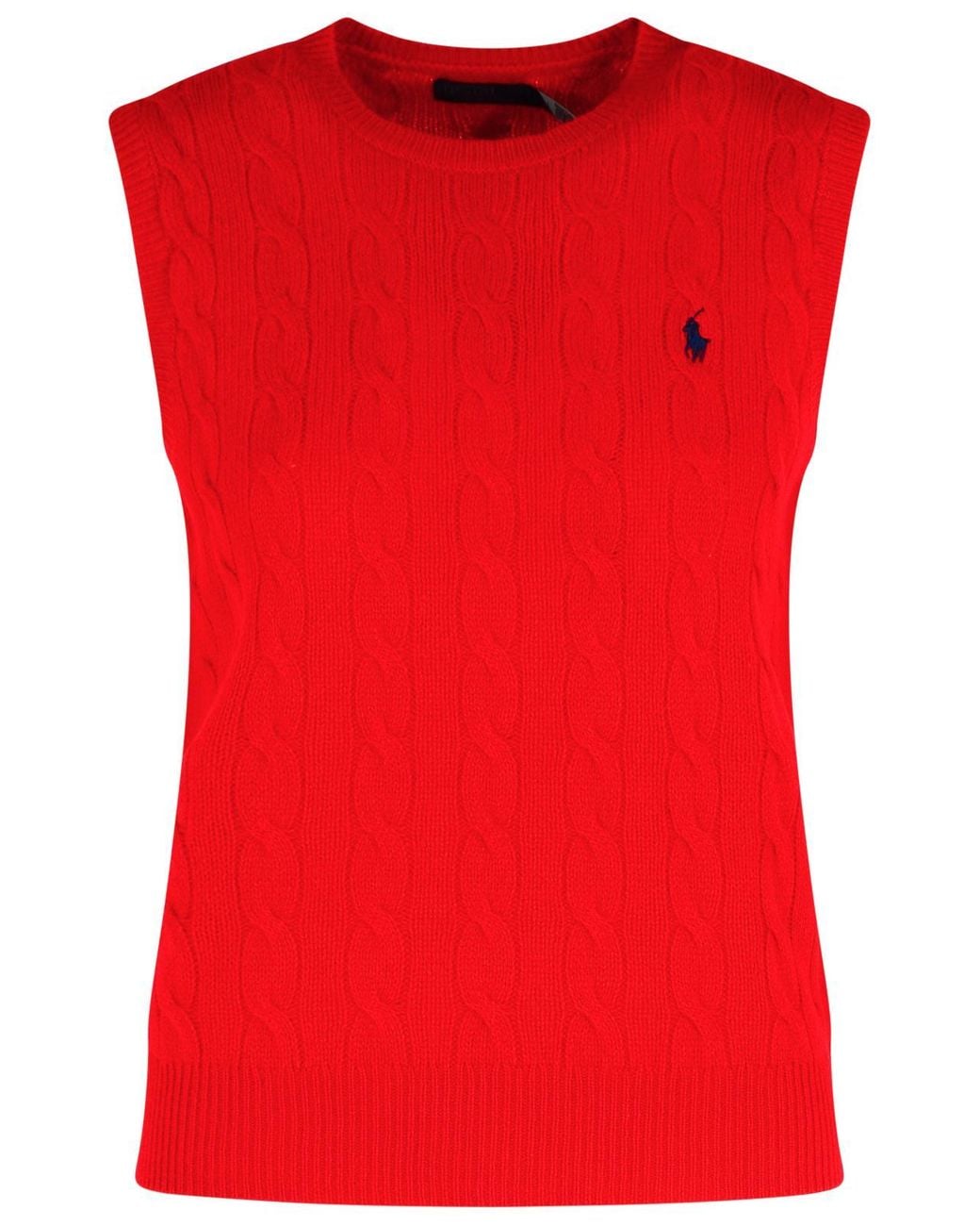 Polo Ralph Lauren Red Wool And Cashmere Vest