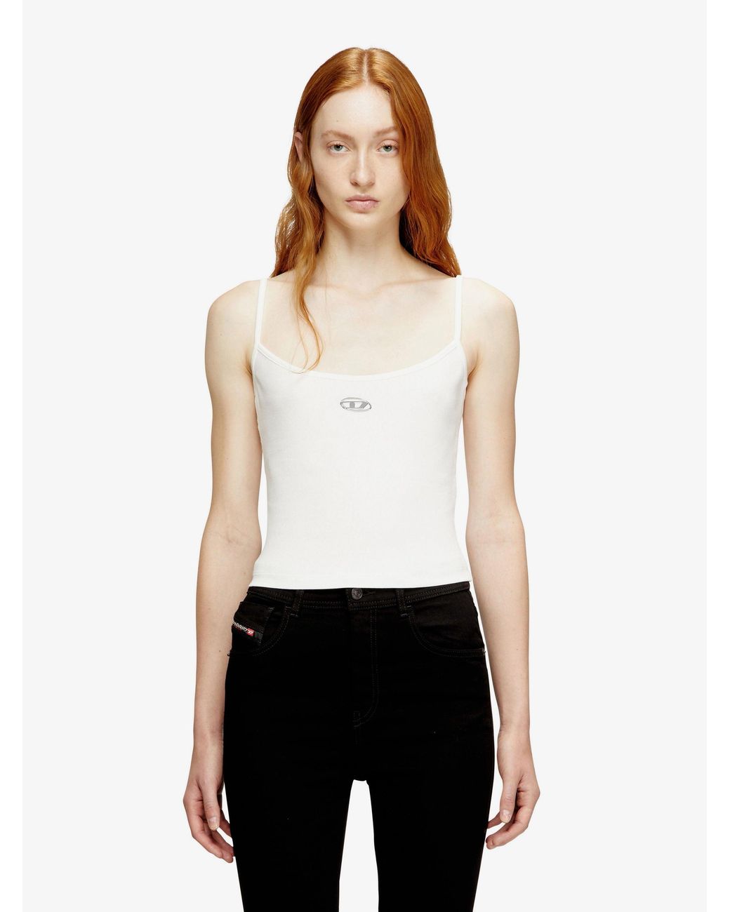 DIESEL White Cotton Tank Top