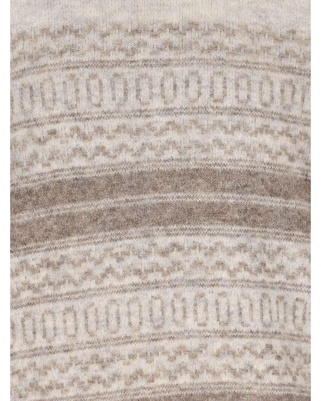 Brunello Cucinelli White Nordic Jacquard Alpaca, Cashmere And Wool Blend Sweater for men