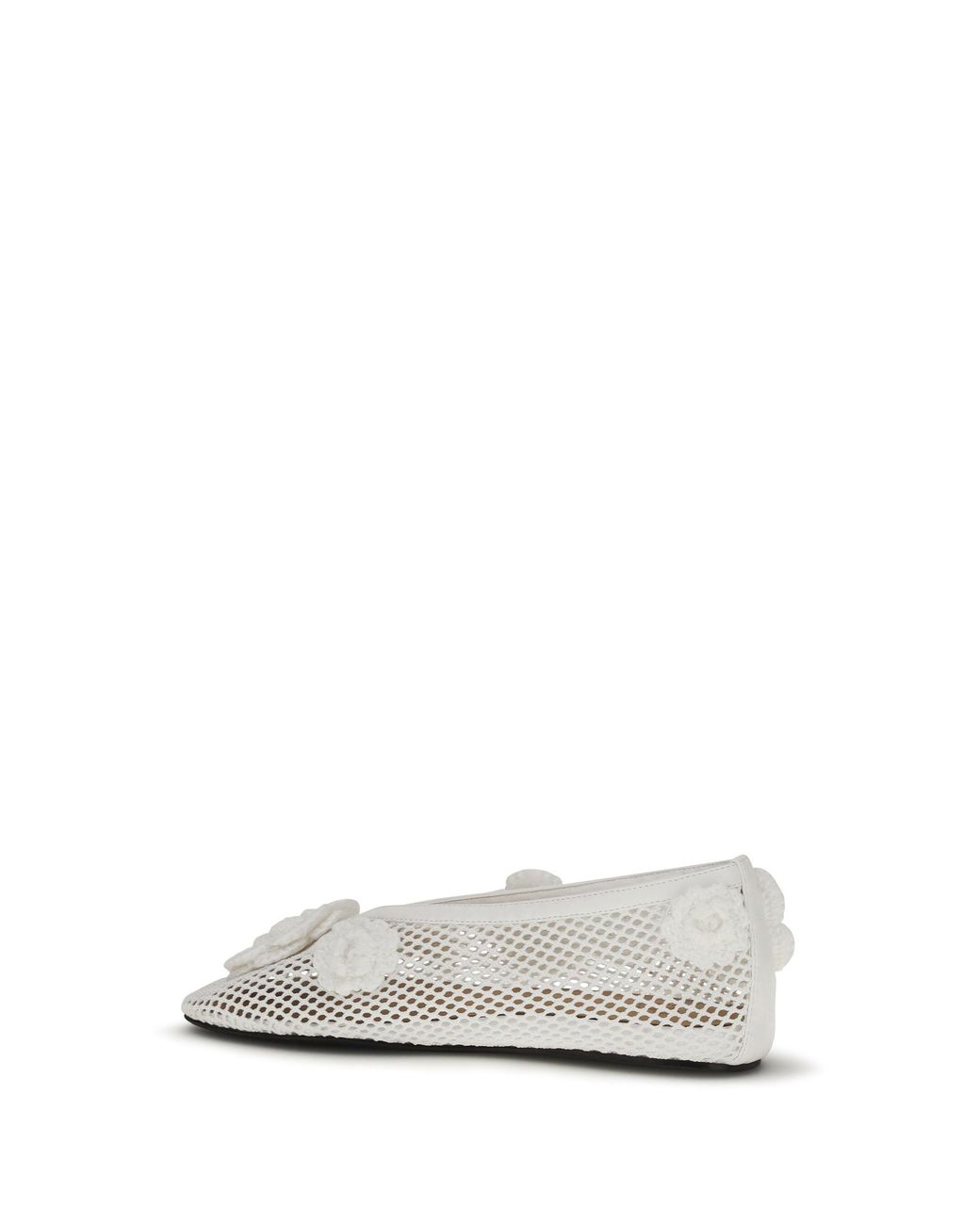 Ganni White Jenny Mesh Ballerinas