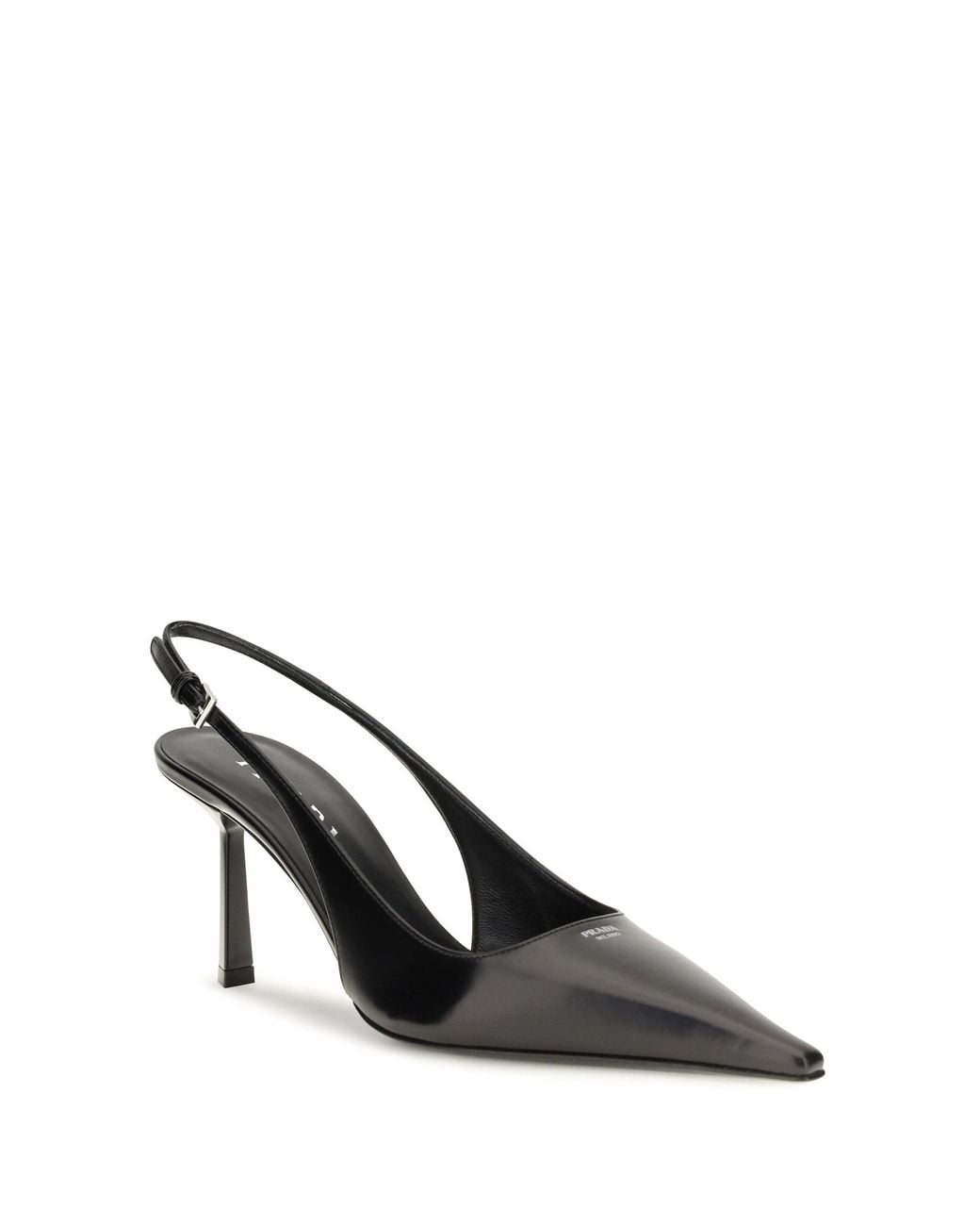 Prada Black Leather Slingback Pumps
