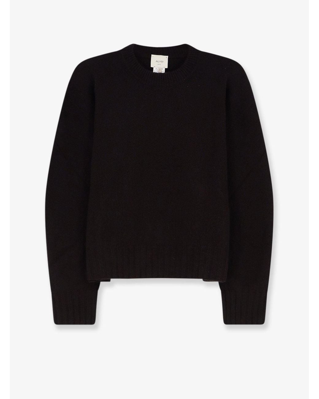 Alysi Black Merino Wool And Cashmere Blend Sweater