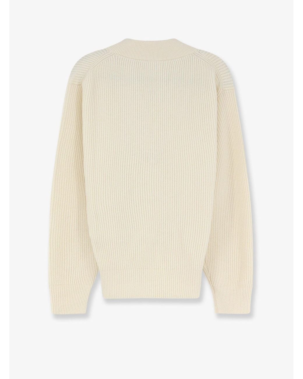 Dior White Wool And Cashmere Ribbed Sweater
