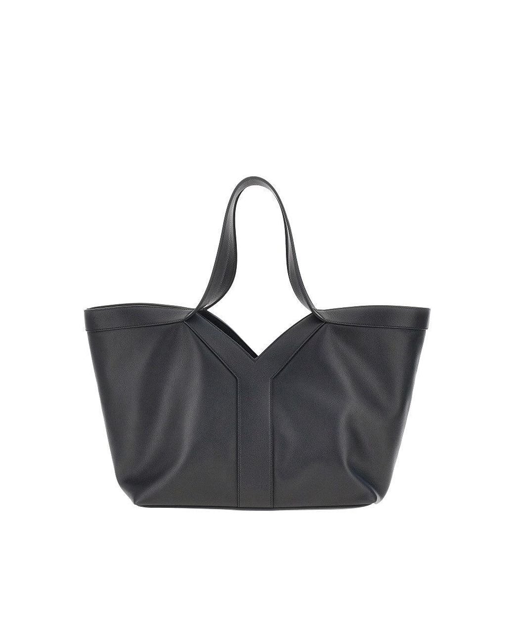 Saint Laurent Blue Leather Small 'Y' Tote Bag
