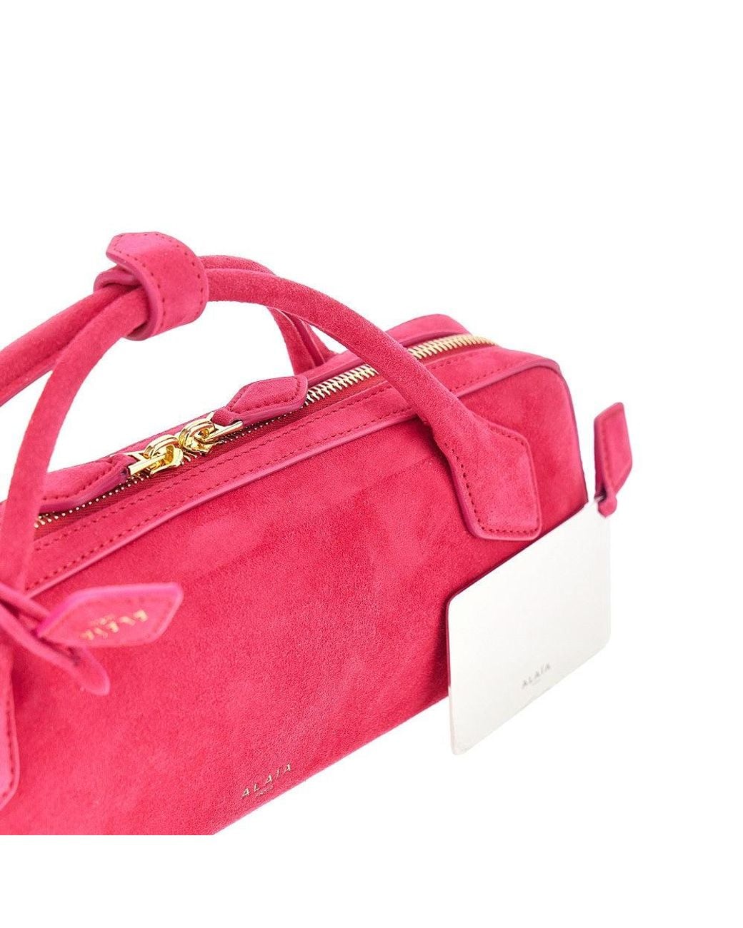 Alaïa Pink Le Teckel Suede Leather Clutch