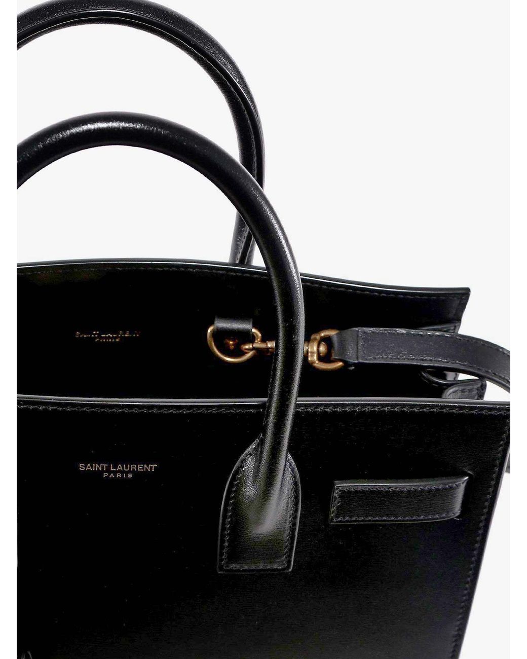 Saint Laurent Black Baby Sac De Jour Leather Handbag With Padlock