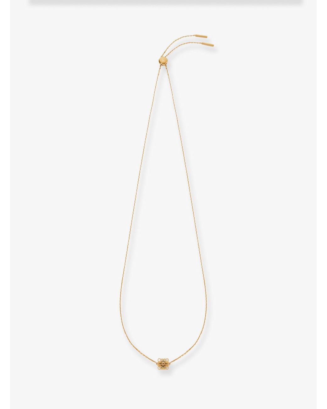 Loewe White Bombè Anagram Brass Necklace