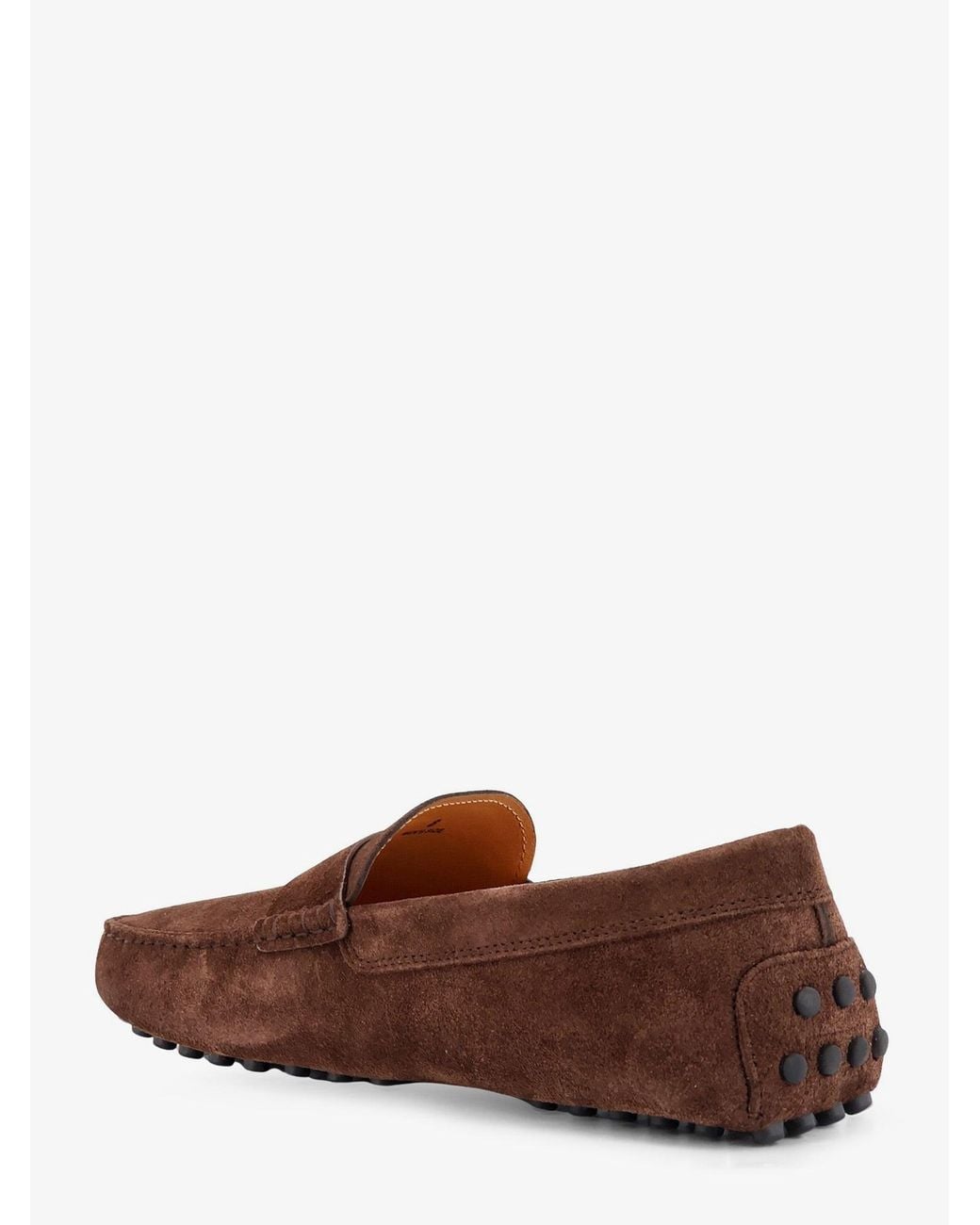 Tod's Brown Suede Loafers With Gommini Detail On The Back for men