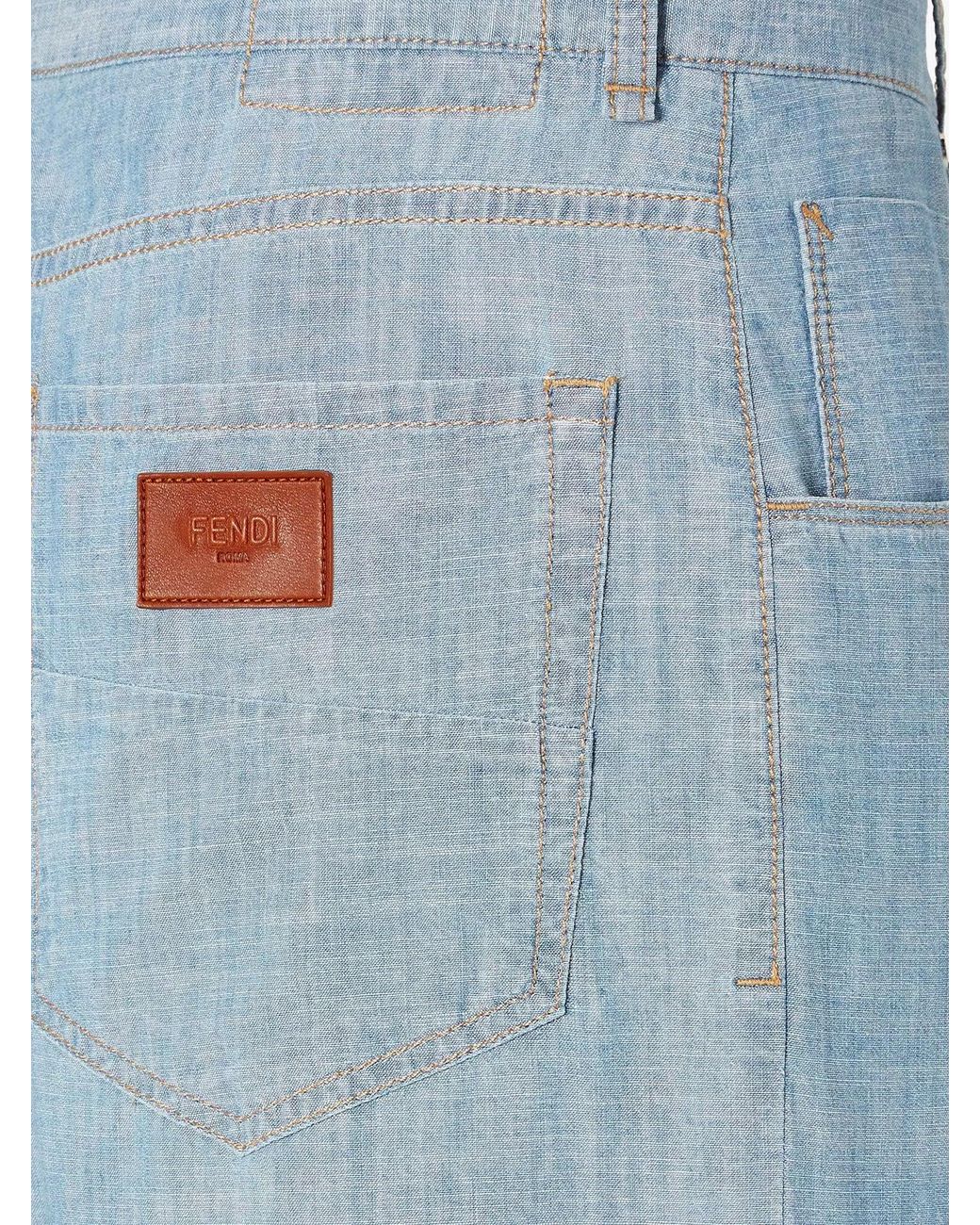 Fendi Blue High Waist Jeans for men