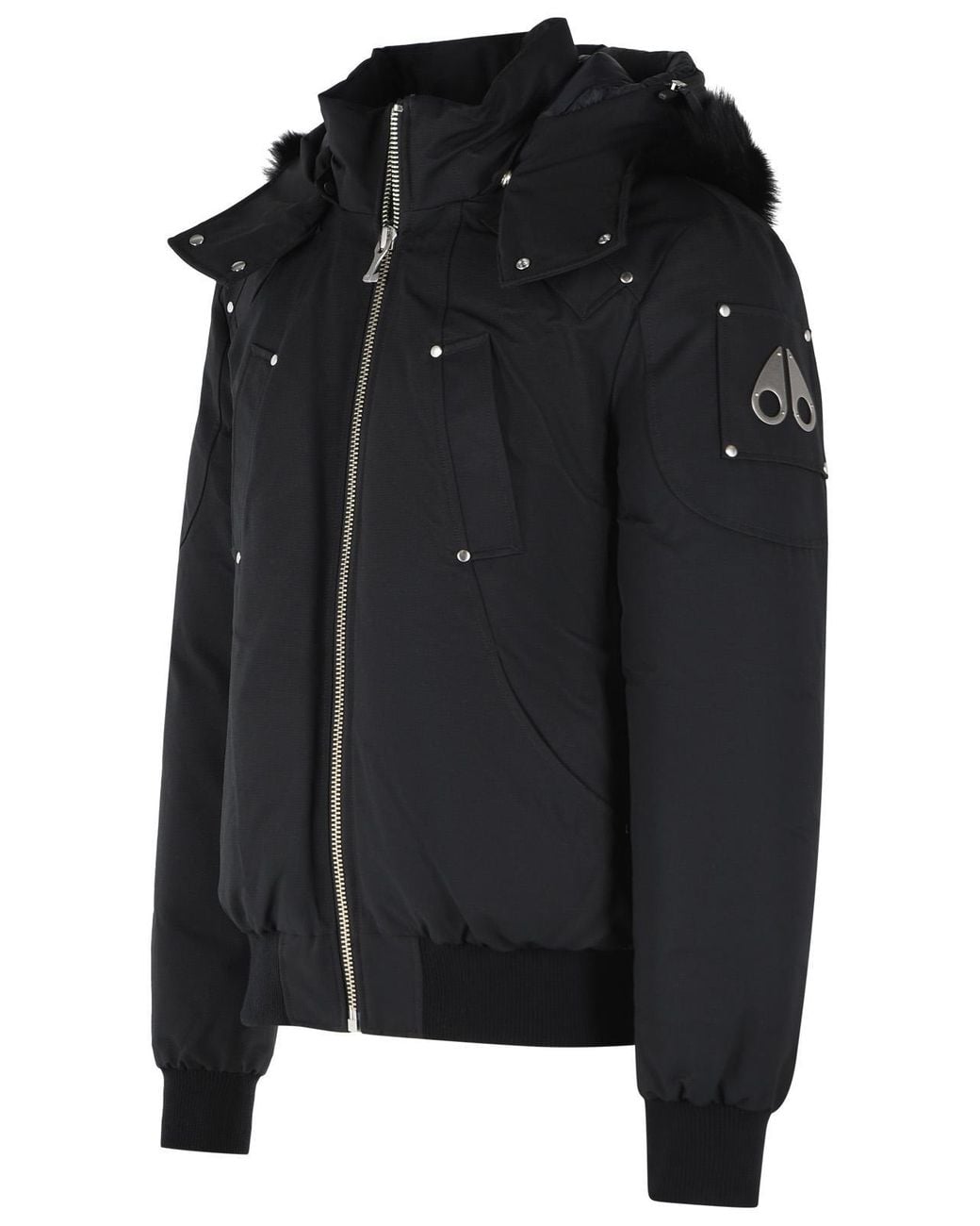 Moose Knuckles Black 'Original Ballistic' Cotton Blend Bomber Jacket for men