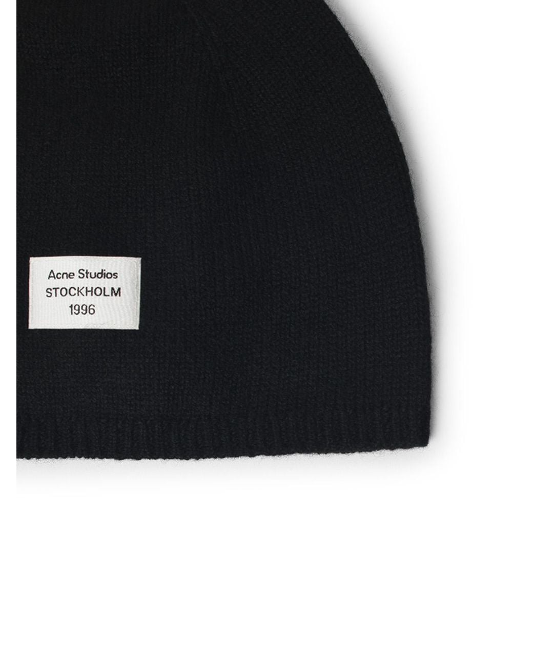 Acne Black Cashmere Beanie for men
