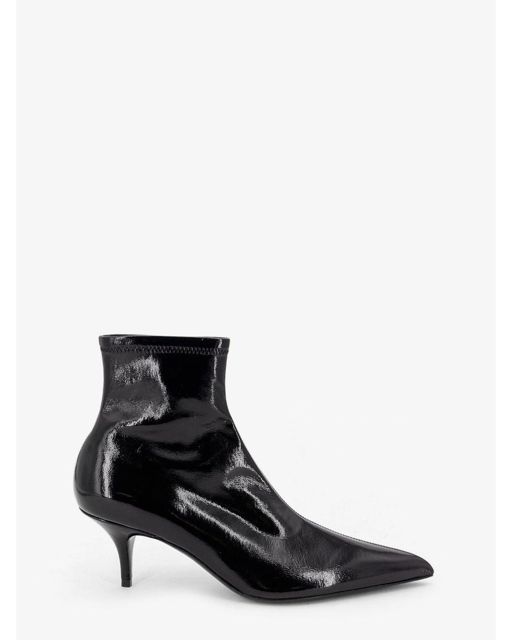 Céline Black Fitted Sleek Stretch Patent Leather Boots
