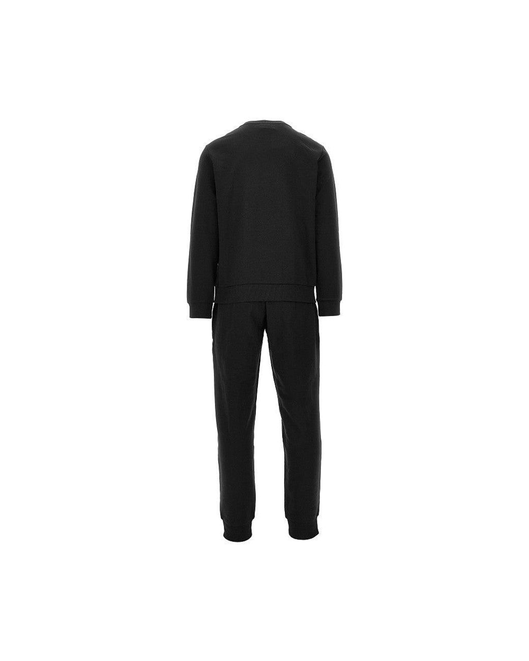 EA BODYWEAR Black Cotton-Blend Loungewear Set for men
