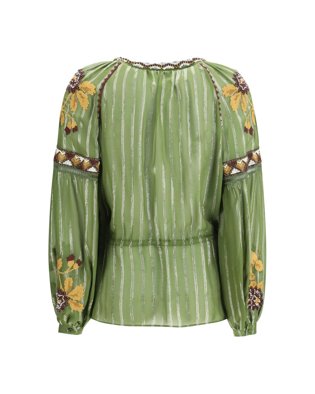 Valentino Green Lurex Silk Shirt