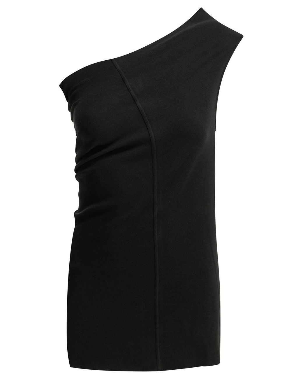 Rick Owens Black "Athena" One-Shoulder Top