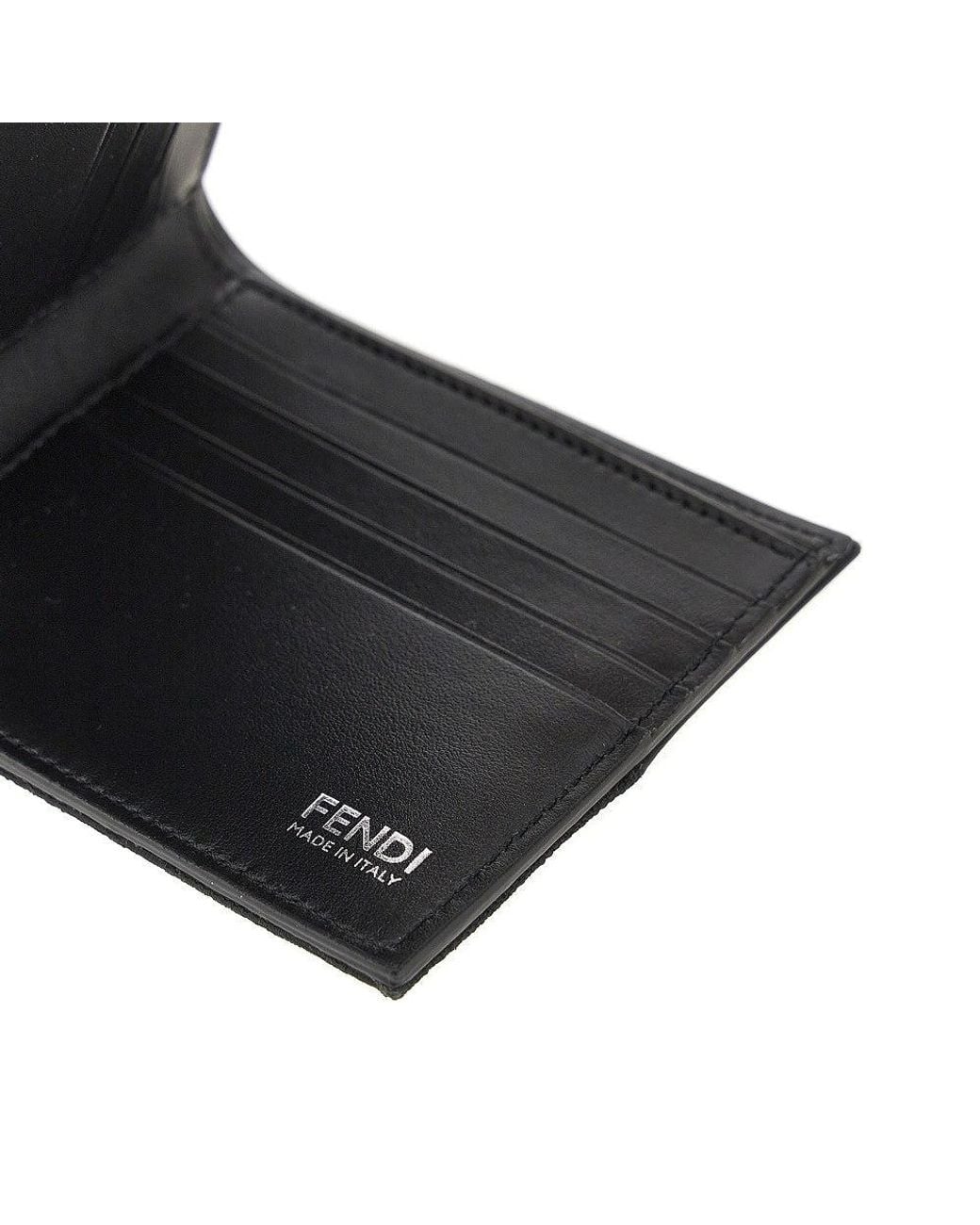 Fendi Black Ff Jacquard Bi-Fold Wallet for men