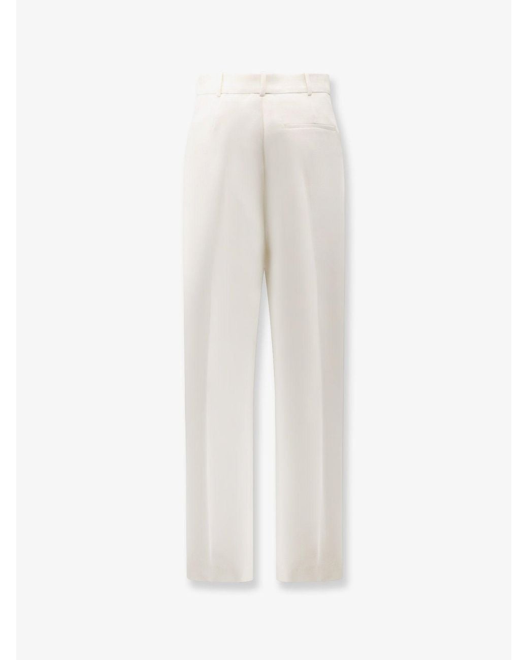 Dior White Tuxedo Wool And Silk Trousers