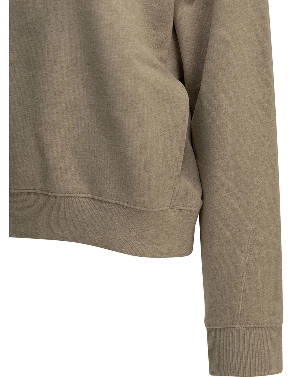Maison Kitsuné Natural "Baby Fox" Polo-Collar Sweatshirt