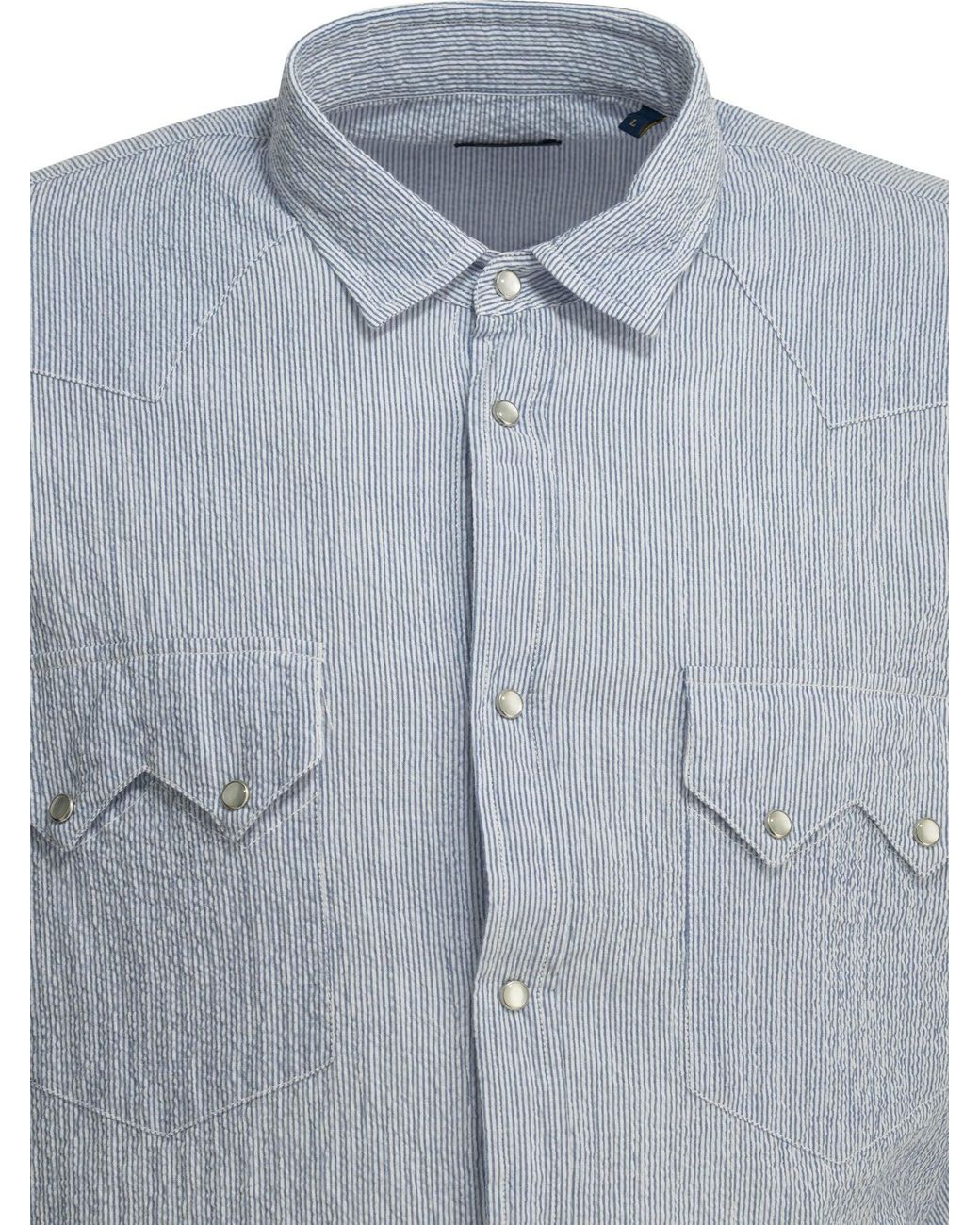 B.D. Baggies Blue "Rodeo Seersucker" Casual Shirt