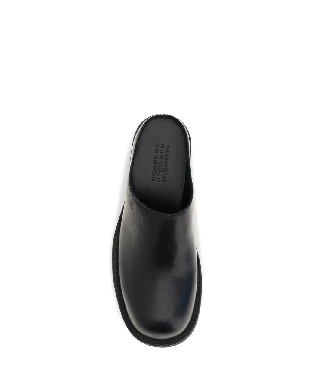 MM6 by Maison Margiela Black Biker Round Toe Mules