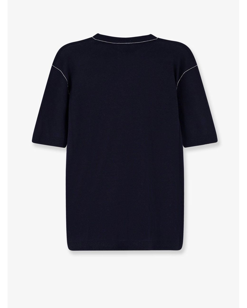 Gucci Blue Silk And Linen Sweater With Firenze Since 1921 Inlay for men