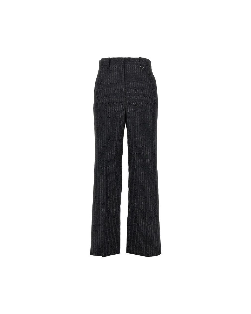 Isabel Marant Black Wool-Blend Pinstriped Pants