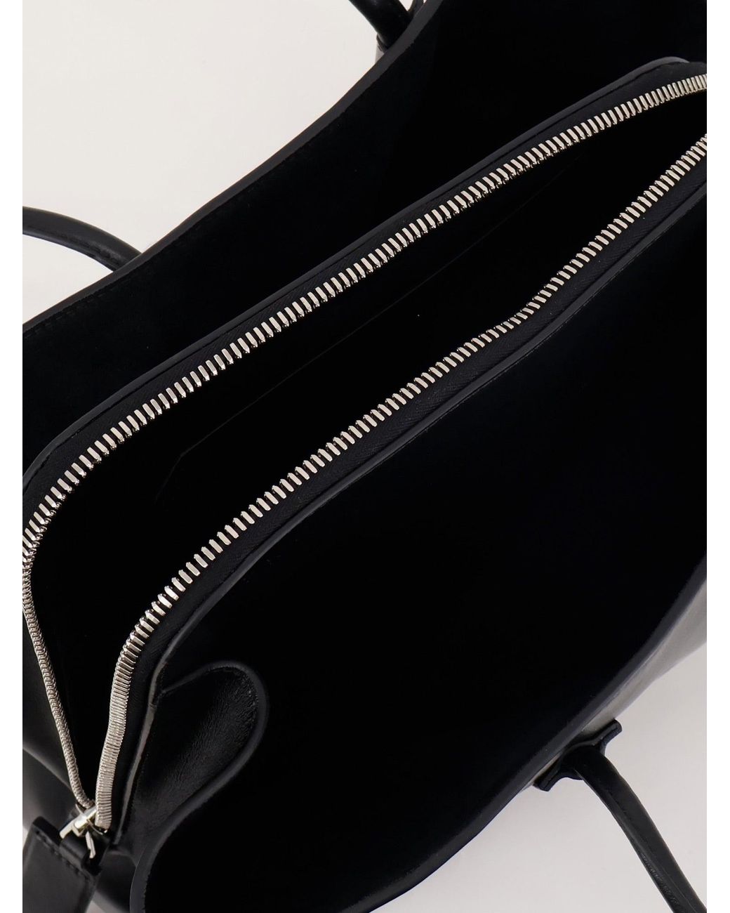 The Attico Black La Passeggiata Medium Leather Shoulder Bag