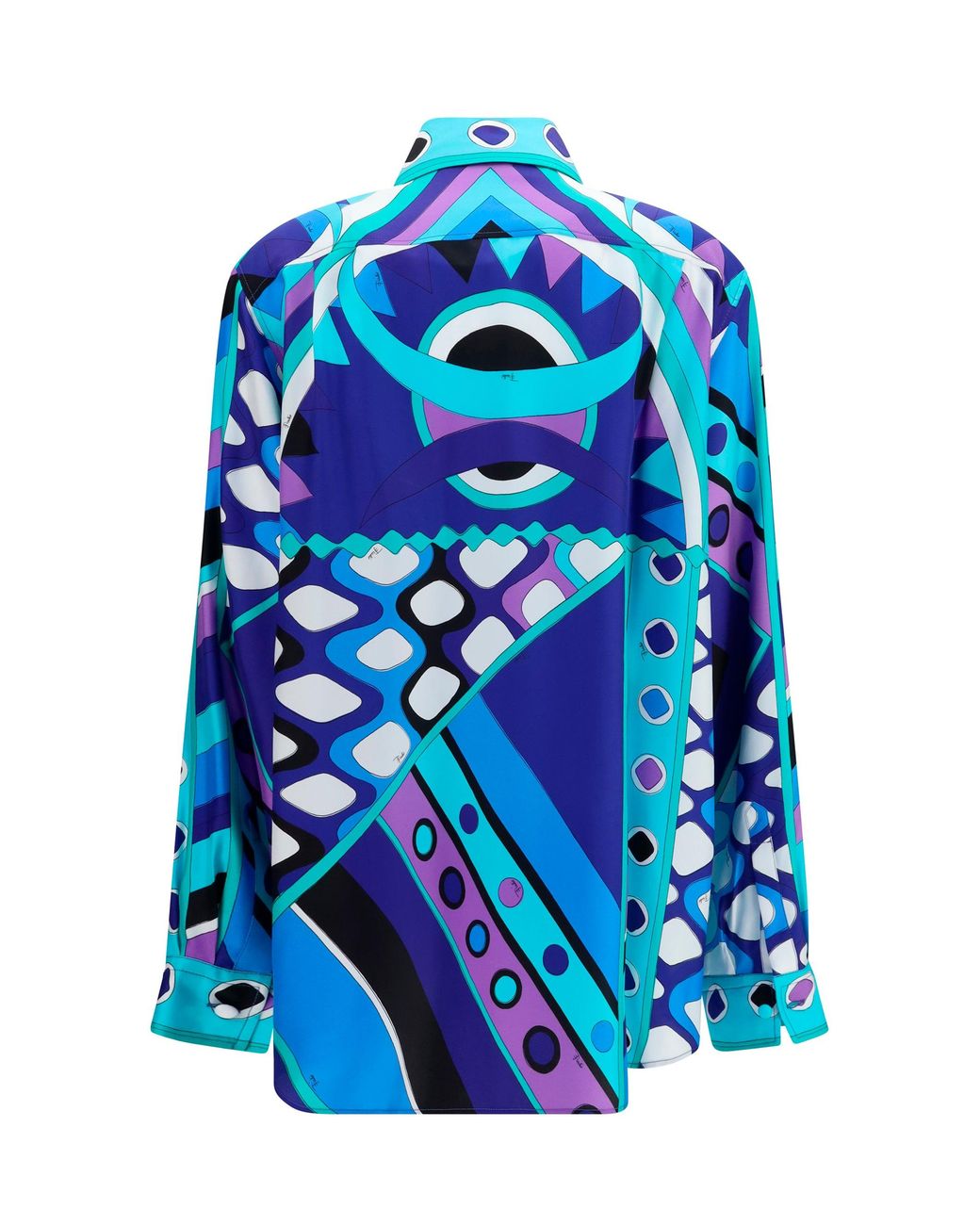 Emilio Pucci Blue Geometric Print Shirt